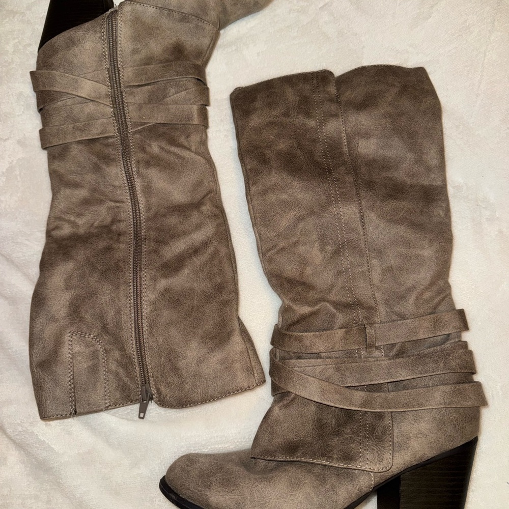 Women's Taupe Knee-High Boots